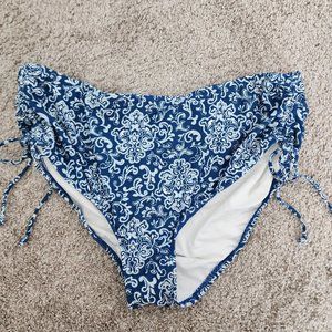 Loft Beach Swimsuit High Waisted Bikini Bottom (Blue) 18